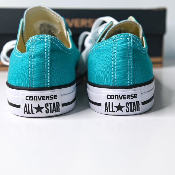 CONVERSE Chuck Taylor Teal All Star Unisex Low Top Sneakers - Men 5.5  Women 7.5 - Picture 8 of 15